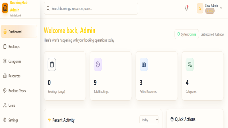 Fullstack Generic Booking Platform